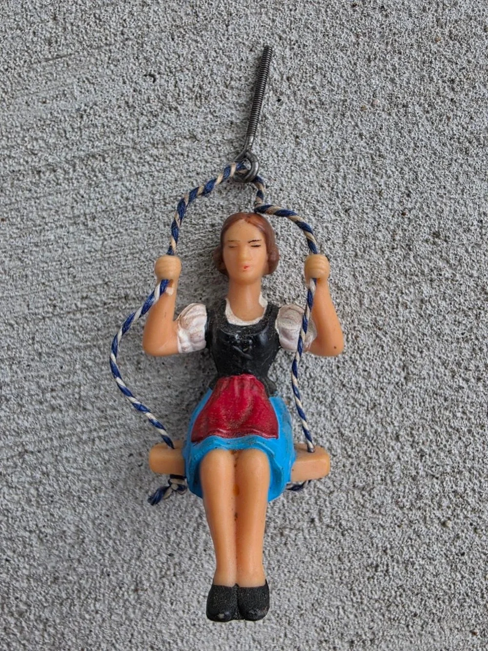 Vintage German Mini Cuckoo Clock Jengsler Made In Germany Swinging Figures Black